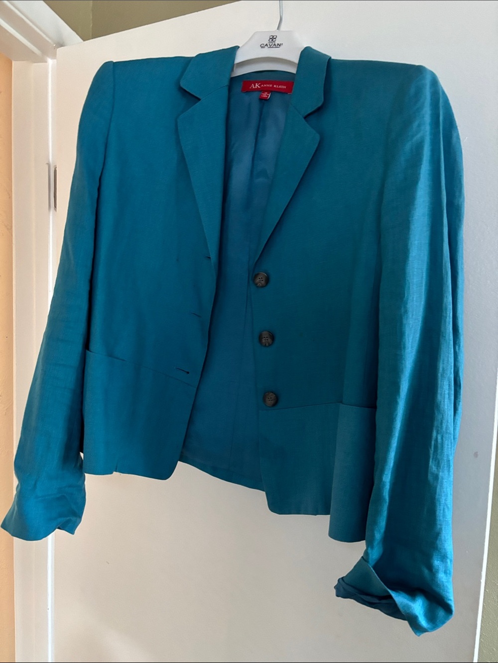 Anne Klein Teal Single-Breasted Women's Suit Jacket